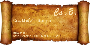 Csathó Barna névjegykártya
