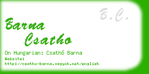 barna csatho business card
